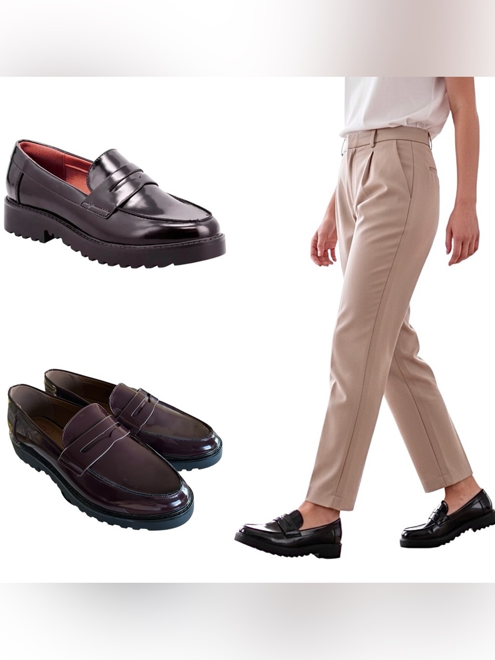 Mia Amore Hali Shoes Burgundy Patent Penny Loafers Women's Size 9 New in Box - Picture 2 of 16